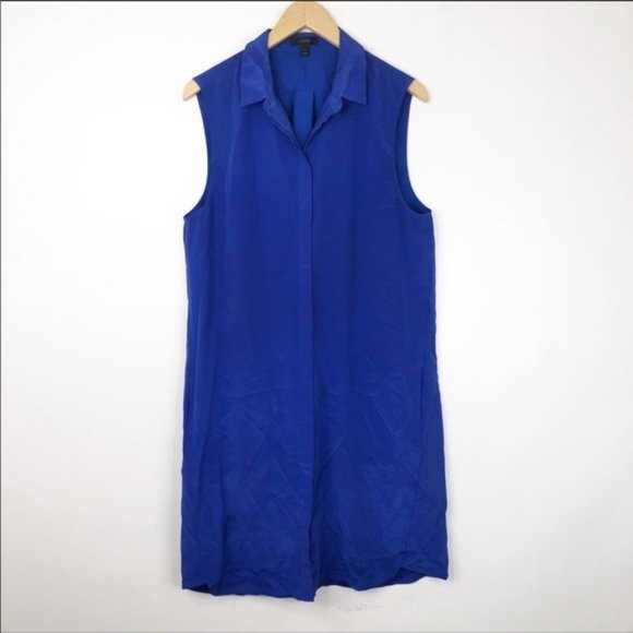 J. Crew Dresses & Skirts - J. Crew Silk Shirt Dress Sleeveless B2371 Pockets